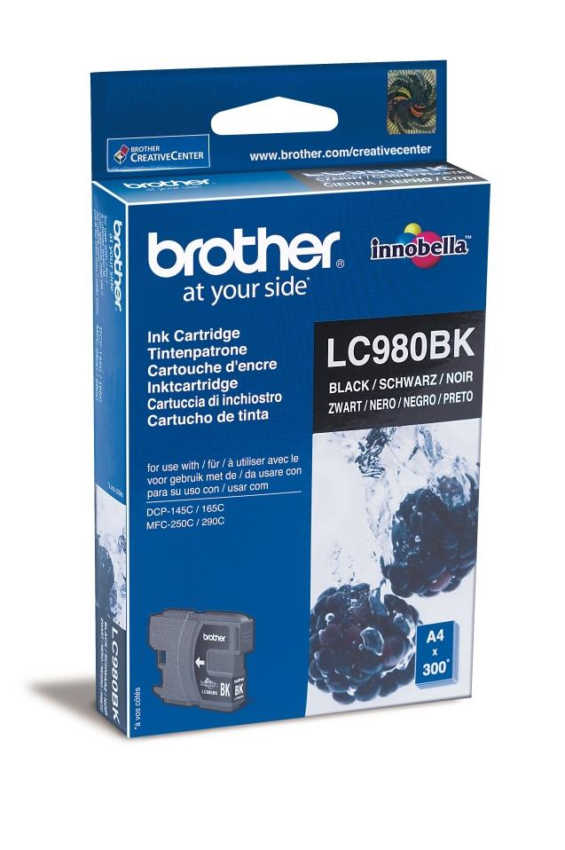 766036 Brother LC980BK Blekk Brother LC980BK sort 300 s 